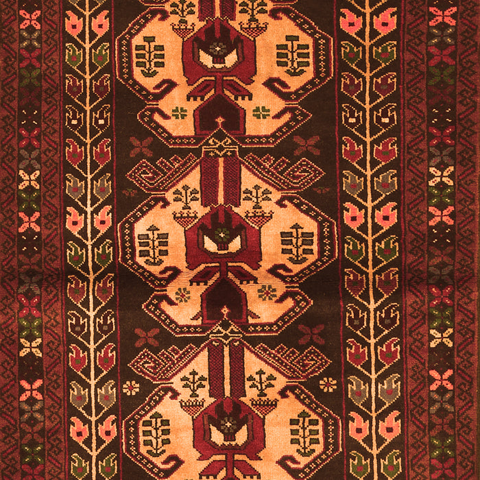 Serging Thickness of Machine Washable Persian Orange Traditional Area Rugs, wshtr685org