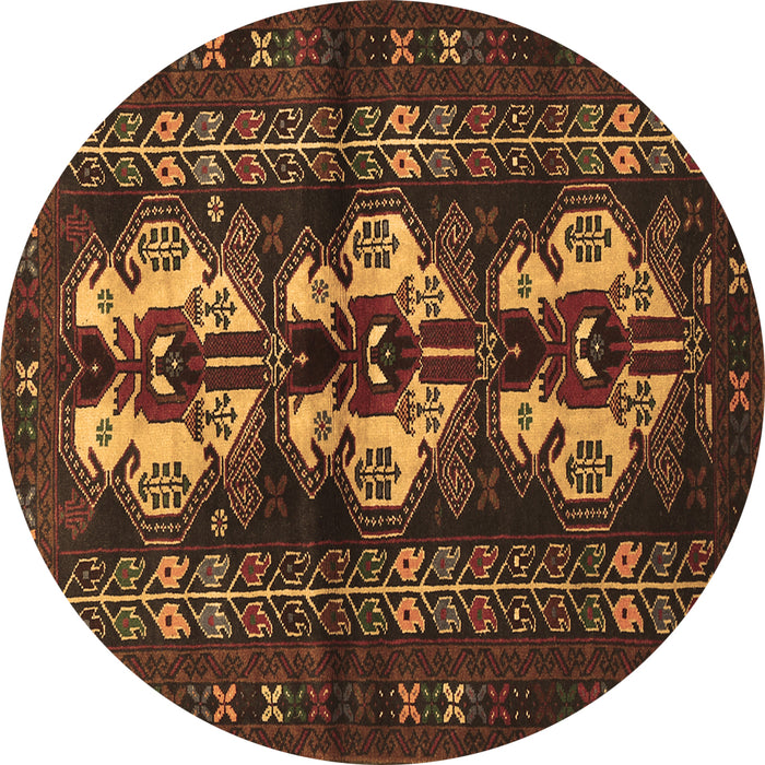 Round Machine Washable Persian Brown Traditional Rug, wshtr685brn