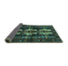 Sideview of Persian Turquoise Traditional Rug, tr685turq