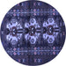 Round Persian Blue Traditional Rug, tr685blu
