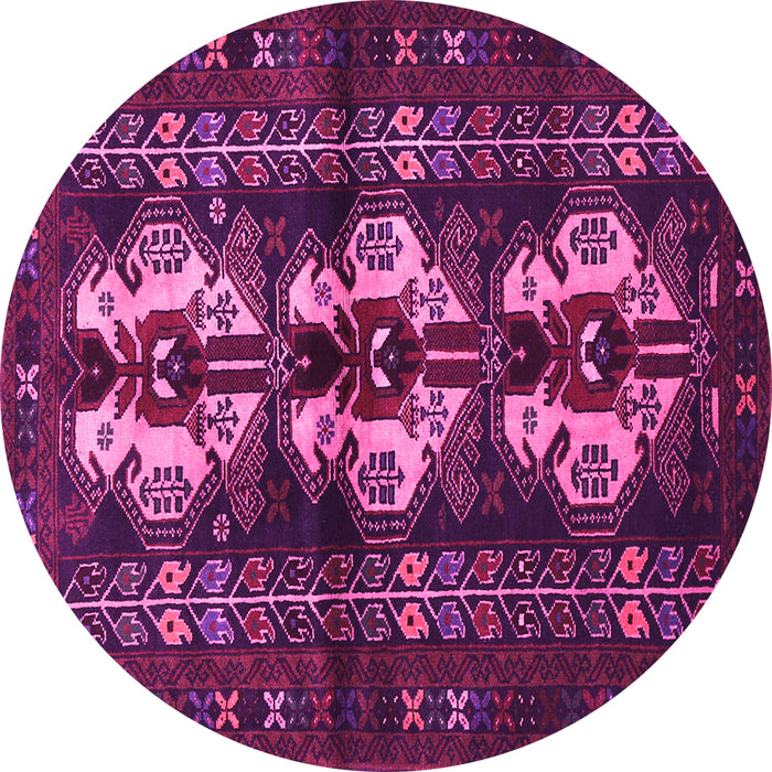 Round Persian Pink Traditional Rug, tr685pnk