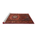 Sideview of Machine Washable Traditional Tomato Red Rug, wshtr686