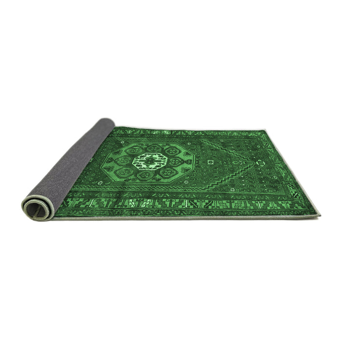 Sideview of Persian Emerald Green Traditional Rug, tr686emgrn