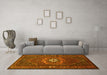 Machine Washable Persian Yellow Traditional Rug in a Living Room, wshtr686yw