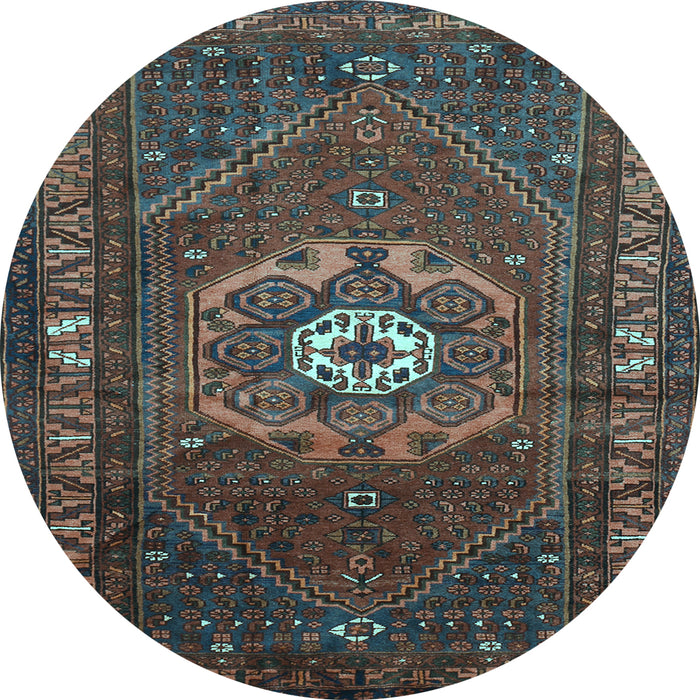 Round Persian Light Blue Traditional Rug, tr686lblu