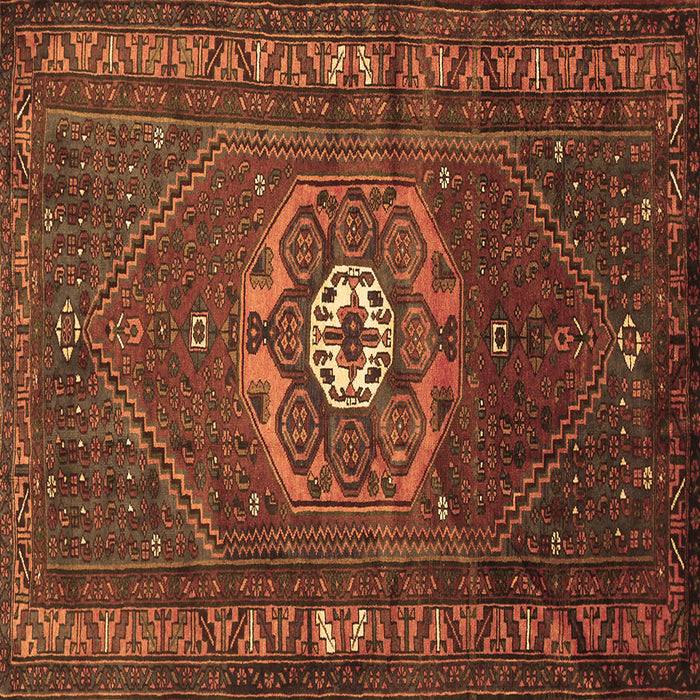 Square Persian Brown Traditional Rug, tr686brn
