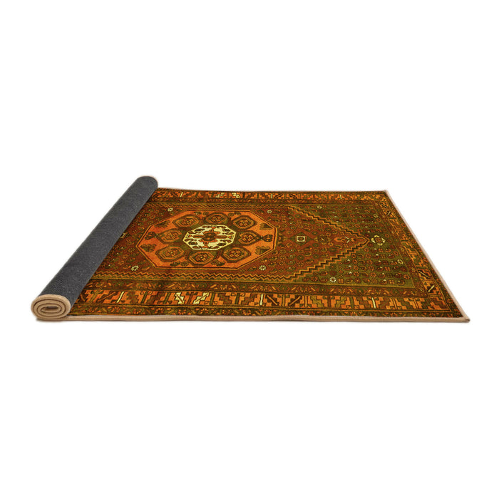 Sideview of Persian Yellow Traditional Rug, tr686yw