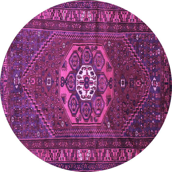 Round Persian Purple Traditional Rug, tr686pur