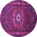 Round Persian Purple Traditional Rug, tr686pur