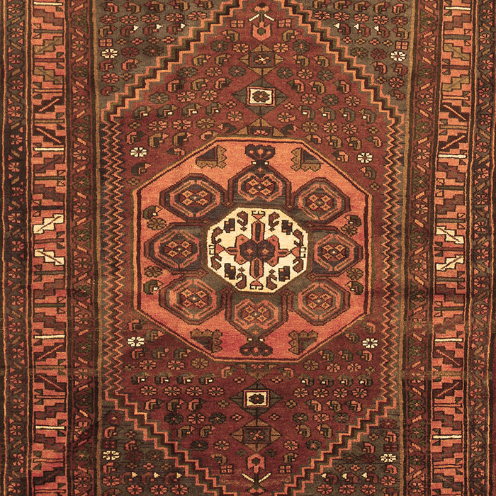 Machine Washable Persian Brown Traditional Rug, wshtr686brn