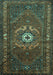 Machine Washable Persian Turquoise Traditional Area Rugs, wshtr686turq