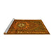 Sideview of Machine Washable Persian Yellow Traditional Rug, wshtr686yw