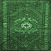 Square Machine Washable Persian Emerald Green Traditional Area Rugs, wshtr686emgrn