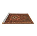 Sideview of Machine Washable Persian Brown Traditional Rug, wshtr686brn