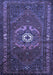 Machine Washable Persian Blue Traditional Rug, wshtr686blu