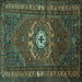 Square Persian Turquoise Traditional Rug, tr686turq