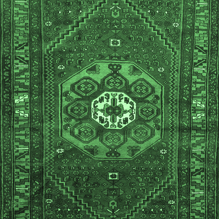 Machine Washable Persian Emerald Green Traditional Area Rugs, wshtr686emgrn