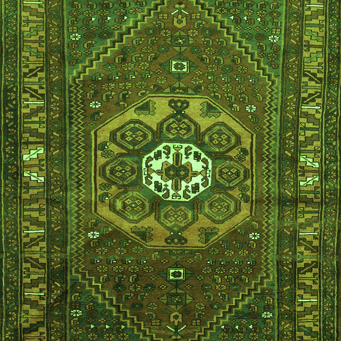 Serging Thickness of Machine Washable Persian Green Traditional Area Rugs, wshtr686grn
