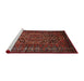 Sideview of Machine Washable Traditional Sienna Brown Rug, wshtr687