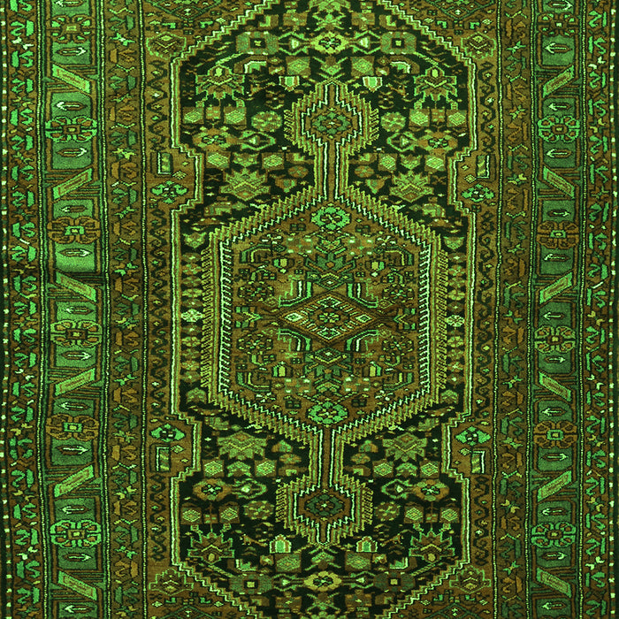 Serging Thickness of Machine Washable Persian Green Traditional Area Rugs, wshtr687grn