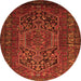 Machine Washable Persian Orange Traditional Area Rugs, wshtr687org