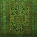 Round Machine Washable Persian Green Traditional Area Rugs, wshtr687grn