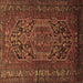 Square Machine Washable Persian Brown Traditional Rug, wshtr687brn