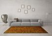 Machine Washable Persian Yellow Traditional Rug in a Living Room, wshtr687yw