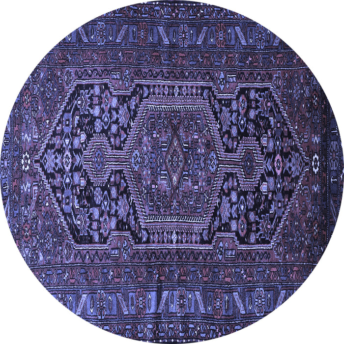 Round Persian Blue Traditional Rug, tr687blu
