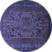 Round Persian Blue Traditional Rug, tr687blu