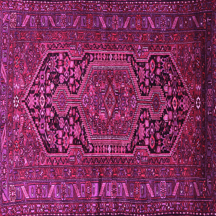 Square Machine Washable Persian Pink Traditional Rug, wshtr687pnk