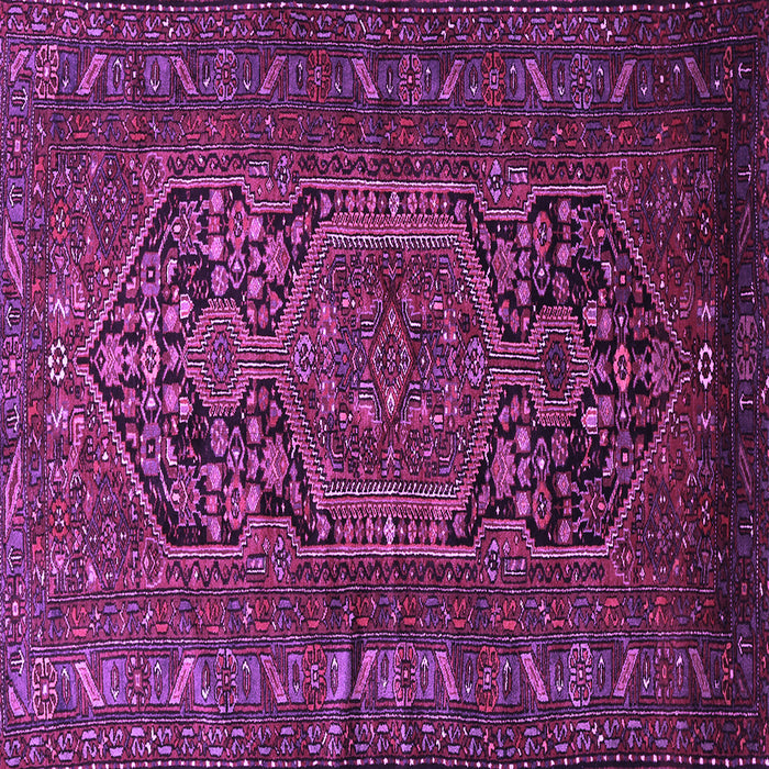 Square Machine Washable Persian Purple Traditional Area Rugs, wshtr687pur