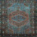 Square Machine Washable Persian Light Blue Traditional Rug, wshtr688lblu