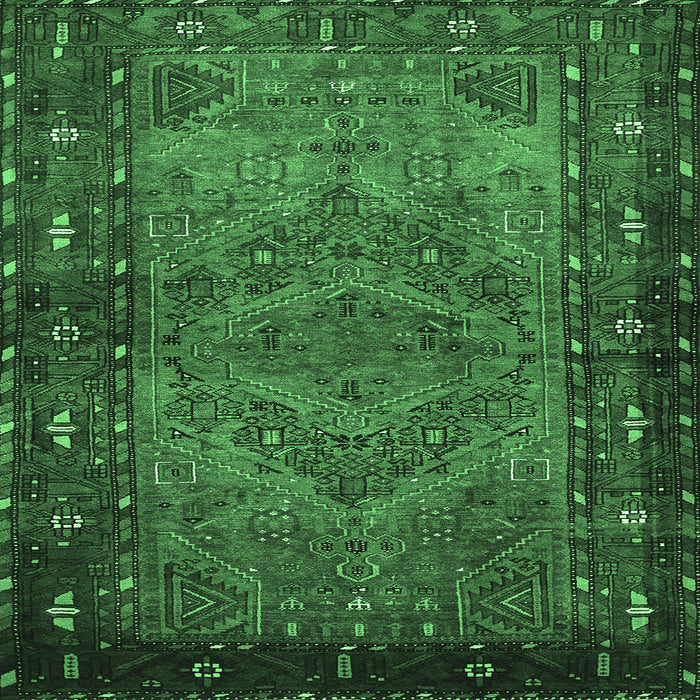 Square Persian Emerald Green Traditional Rug, tr688emgrn