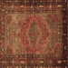 Square Persian Brown Traditional Rug, tr688brn