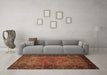 Machine Washable Persian Brown Traditional Rug in a Living Room,, wshtr688brn