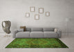 Machine Washable Persian Green Traditional Area Rugs in a Living Room,, wshtr688grn