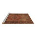 Sideview of Machine Washable Persian Brown Traditional Rug, wshtr688brn