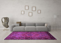 Machine Washable Persian Purple Traditional Rug, wshtr688pur