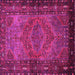 Square Machine Washable Persian Pink Traditional Rug, wshtr688pnk