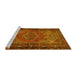 Sideview of Machine Washable Persian Yellow Traditional Rug, wshtr688yw