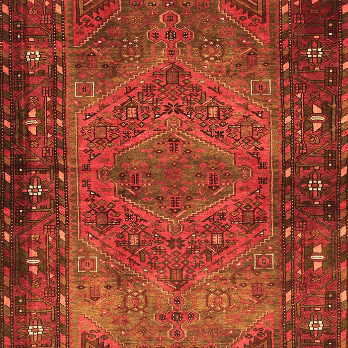 Serging Thickness of Machine Washable Persian Orange Traditional Area Rugs, wshtr688org