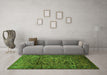 Machine Washable Persian Green Traditional Area Rugs in a Living Room,, wshtr689grn