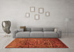 Machine Washable Persian Orange Traditional Area Rugs in a Living Room, wshtr689org