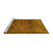 Sideview of Machine Washable Persian Yellow Traditional Rug, wshtr689yw