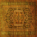 Square Machine Washable Persian Yellow Traditional Rug, wshtr689yw