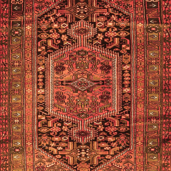 Serging Thickness of Machine Washable Persian Orange Traditional Area Rugs, wshtr689org