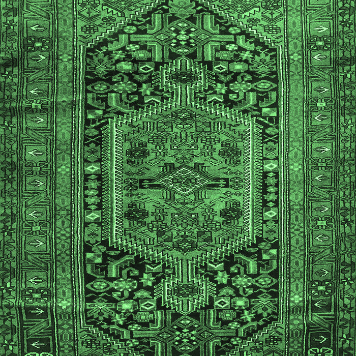 Machine Washable Persian Emerald Green Traditional Area Rugs, wshtr689emgrn