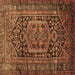 Square Persian Brown Traditional Rug, tr689brn