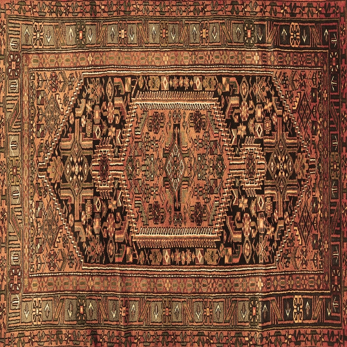 Square Machine Washable Persian Brown Traditional Rug, wshtr689brn